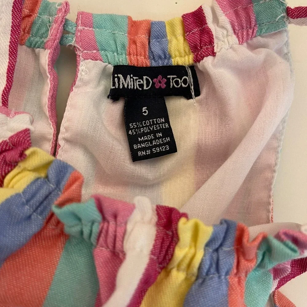 Limited Too Rainbow Sun Dress Girls‎ Size 5